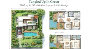 Tangled up in Green 2700 sq. ft. Plot Layout & Villa Design
